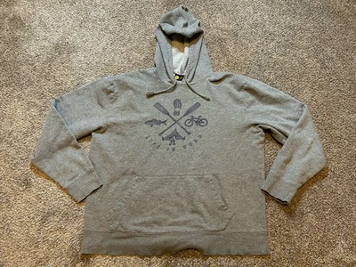 Life Is Good Hoodie Mens Large Gray Outdoor Action Hike Fish Bike Camp Pullover - Image 1 of 4