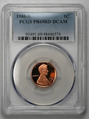 1988 S Proof PCGS PR69RD DCam Lincoln Memorial Cent 1C - Image 1 of 2