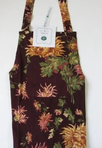 April Cornell Herbst Blumen Küche Latz Schürze Baumwolle Herbst Antoinette Burgund - Bild 1 von 8