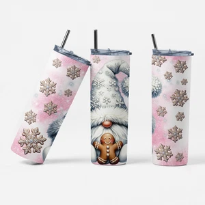 Winter Gnomes Elegante Vaso de Acero Inoxidable 20 OZ, Rosa - Imagen 1 de 5