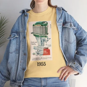 Retro Boat Motor Tee, Vintage Unisex Cotton T-Shirt Gift, Nautical Outboard - Picture 1 of 121