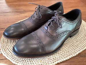 John Varvatos Herren Brogue Kappe Zehe Elegant Schuhe Größe 11 M Leder Dunkelbraun - Bild 1 von 11