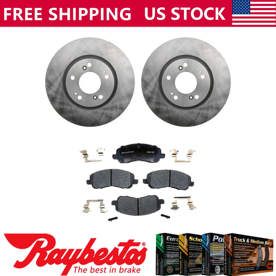 Front Kit Brake Rotors + Ceramic Pads & Hardware For 2004-2005 Mitsubishi Galant Foto 1 de 4