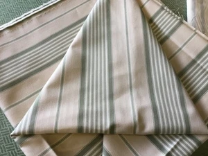 140 cm Ian Mankin fabric remnant   100%. Cotton sage green  empire   stripe - Picture 1 of 2