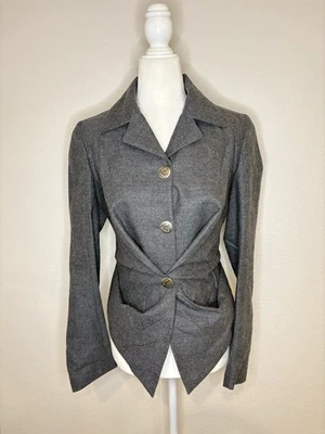 Vintage Anglomania Vivienne Westwood 100% Wool Gray Structured Blazer Size 6 - Image 1 of 4
