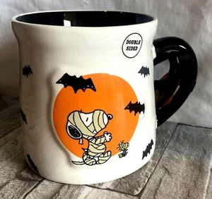 Taza de café cacao 22 onzas murciélagos Rae Dunn Peanuts SNOOPY MOMIA FELIZ HALLOWEEN - Imagen 1 de 3