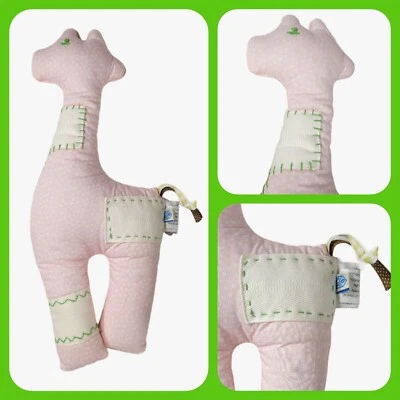 Винтажный Pottery Barn Kids плюшевый розовый и зеленый пэчворк жираф милый ребенок стеганая  - Изображение 1 из 4