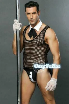 W-N1-1 Mens Sexy Waiter Uniform Halloween Costume Outfit One Size M/L - Image 1 of 2