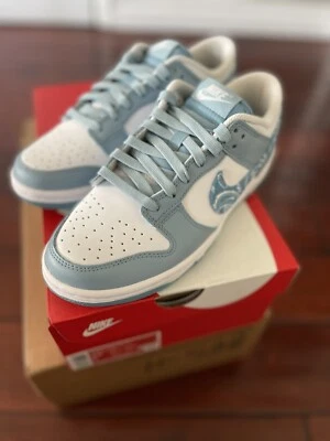 NEW Size 6M / 7.5W Nike Dunk Low Essential Paisley Pack Blue Womens  DH4401-101 - Image 1 of 4