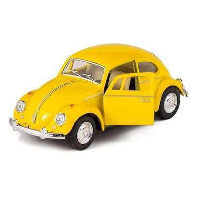 Volkswagen VW Escarabajo Clásico 1967 Kinsmart escala 1:32 5" fundido a presión amarillo Foto 1 de 2