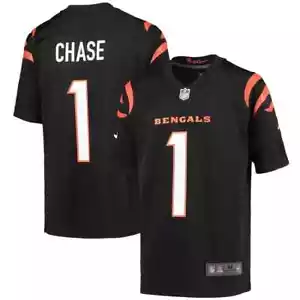 Camiseta deportiva negra de los Cincinnati Bengals Ja'Marr Chase Nike juvenil XL - Imagen 1 de 1