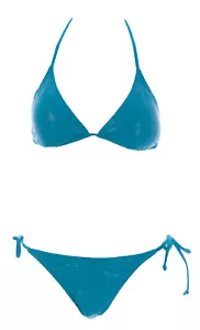 Juego de bikini para mujer NAILA triángulo azul oliva OLBLU $130 NUEVO - Imagen 1 de 2