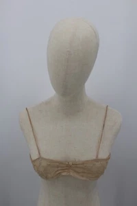 Vintage Antique Lingerie Bra Womens Small Flesh Color Lace Flapper 1920s - Picture 1 of 11