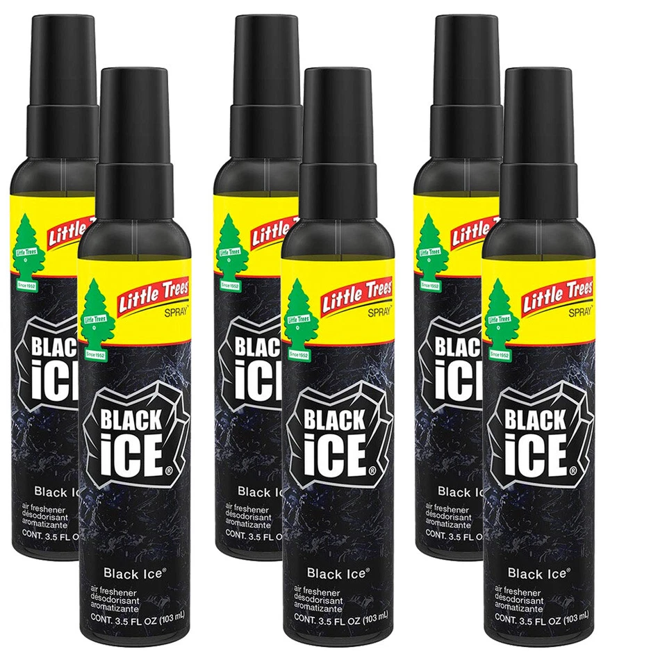 Little Trees Spray Car Air Freshener 6-PACK (Black Ice) - Image 1 of 1