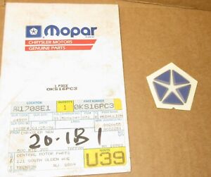 Mopar KS16PC3 hood Pentastar medallion blue 1994, 1995, 1996 Dodge Neon OEM