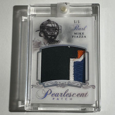 MIKE PIAZZA - 2017 LEAF PEARL PEARLESCENT PATCH #PP-20 SERIAL #5/5 - SEALED!