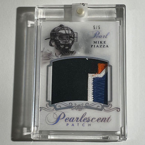 MIKE PIAZZA - 2017 LEAF PEARL PEARLESCENT PATCH #PP-20 SERIAL #5/5 - SEALED!