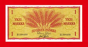 FINLAND 1 YKSI MARKKA 1963 UNC NOTE SUOMEN PANKKI - New Signature (Pick-98a.25) - Picture 1 of 2
