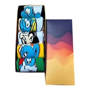 5 Pairs Smurfs Gift Box Set/Cute Socks/Cartoon Character/Unisex Socks/Funny Sock - Picture 1 of 8