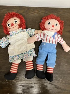 Vintage 1970er Raggedy Ann und hellblaue Andy Puppen von Knickerbocker 19 Zoll - Bild 1 von 12