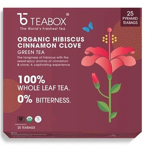 Teabox Bio Hibiskus Zimt Gewürznelke Grüner Tee Weltweit - Bild 1 von 6