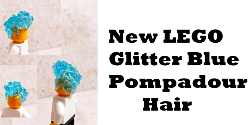 Nuevo LEGO Peluca Pompadour Pello Brillo Trans Transparente Azul Fantasma Merman Sirena Hielo Foto 1 de 1