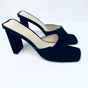 Kookai Size 9 40 Black Suede High Heeled Slip On Mules - Picture 1 of 16