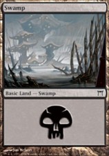 Swamp (295) - Foil ~ Moderately Played Champions of Kamigawa MTG Magic UltimateM
