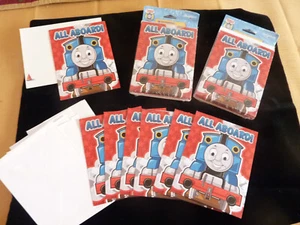 NIP Thomas the Tank Engine Birthday Party 23 Invite 16 Thank you Note ALL ABOARD - Picture 1 of 7