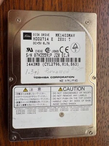 Vintage 1.3 GB IDE Hard Drive for Laptop - Afbeelding 1 van 3