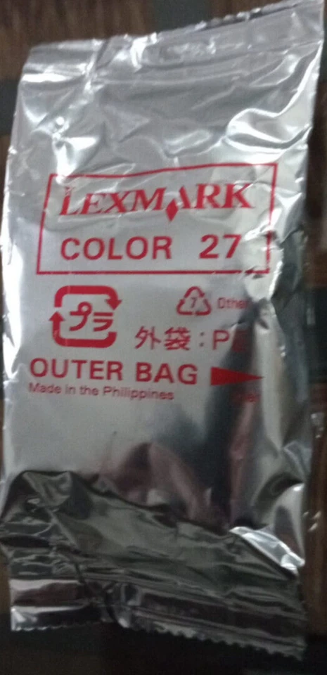 Lexmark Color 27 refill ink cartridge, brand new in sealed outer bag - Image 1 of 1
