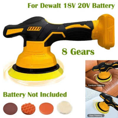 8 Speed Cordless Car Detailing Waxing Buffer Orbital Polisher for Dewalt 18/20V