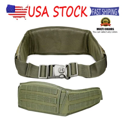 Military Waist Belt Multi-Purpose Molle Padded Patrol Belt Outdoor Equipment - Image 1 of 4