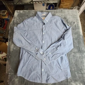 Original Penguin Heritage Slim Fit Herren Blau Langarm Knopfleiste Hemd Large - Bild 1 von 12