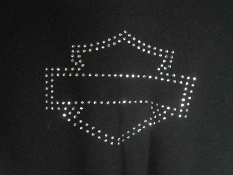 Top tejido remache negro plateado Harley-Davidson Buffalo New York grande para niña genial Foto 1 de 4