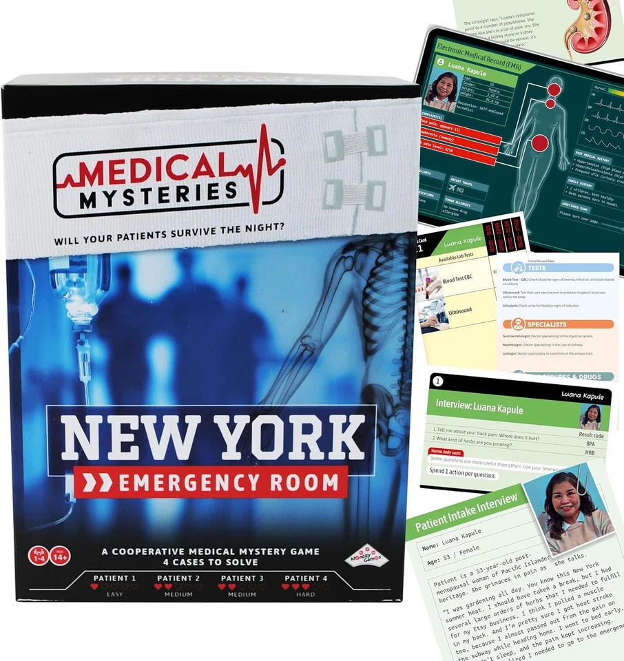 Medical Mysteries Board Game Co-operative Mystery Game with 4 Cases to Solve - Image 1 of 1