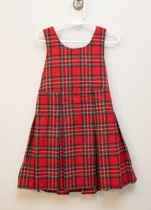 Girl's Unbranded Red Plaid Jumper Dress - Picture 1 of 3