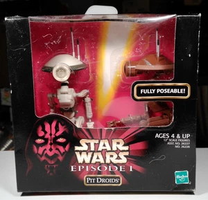 Hasbro Star Wars Episodio I Pit Droids 12” DOS figuras totalmente posables 1999 NISB - Imagen 1 de 6