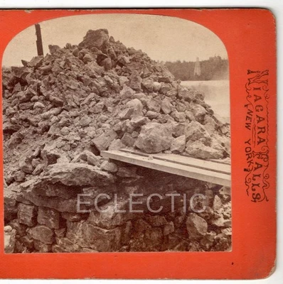 RARE Niagara Falls SV - c1873 RUINS of TERRAPIN TOWER Explosion Rubble - Curtis - Image 1 of 3