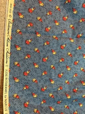 Judie Rothermel cotton fabric reproduction Baltimore Album blue - Image 1 of 2