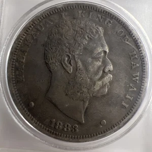 1883 Hawaii $1 Akahi Dala King Kalakaua Coin Medal Silver Real Vintage RARE - Picture 1 of 4