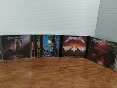 Heavy Metal CD Lot 4 Metallica, Anthrax, Megadeth, Iron Maiden VG+ Foto 1 de 4