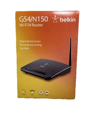 Belkin G54/N150 Wi-Fi N Router 2,4 GHz Fast Ethernet Preset Security Wireless - Image 1 of 4