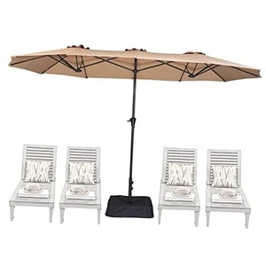 13FT Outdoor Patio Umbrella with Base Included, Double Sided Pool Umbrellas - Picture 1 of 7