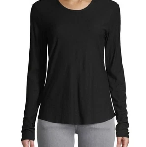 Camiseta Top James Perse Manga Larga Mezcla Algodón Cuello Redondo Negra Talla 3 - Imagen 1 de 11