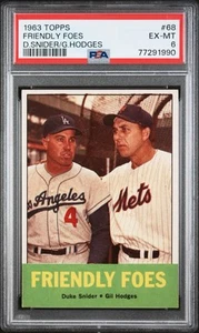 Duke Snider Gil Hodges Friendly Foes 1963 Topps #68 HOF PSA 6 EX MT - Picture 1 of 2