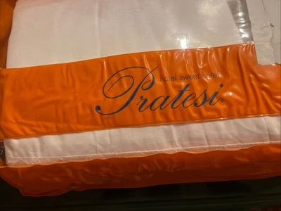 Funda nórdica Pratesi King 100 % algodón egipcio blanca Italia cierre cremallera lujo Foto 1 de 4