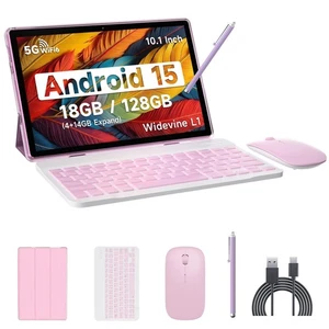 Android 15 Tablet, 10 Inch 18GB RAM+128GB ROM/ 2TB Expandable Tablet PC, Quad... - Picture 1 of 9