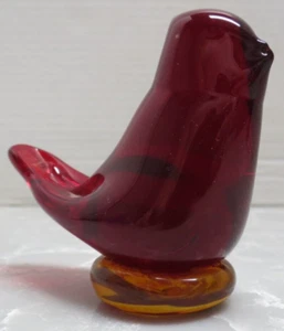 Cardinal of Virtue Titan Art Glass Amberina Ruby Glass Signed W. Ward 1989 - Picture 1 of 8