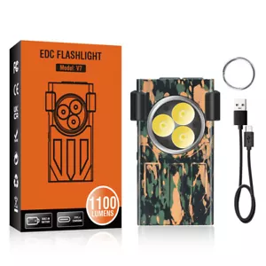 Small Flashlight Mini 3LEDs Torch Keychain Portable Rechargeable Camping Lamp - Picture 1 of 1